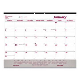 Brownline REDC1731V Monthly Desk Pad Calendar, 22 x 17, White/Burgundy Sheets, Black Binding, Clear Corners, 12-Month (Jan to Dec): 2025