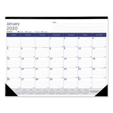 Blueline REDC177227 DuraGlobe Monthly Desk Pad Calendar, 22 x 17, White/Blue/Gray Sheets, Black Binding/Corners, 12-Month (Jan to Dec): 2025