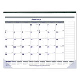 Blueline C177847 Net Zero Carbon Monthly Desk Pad Calendar, 22 x 17, Black Band and Corners, 2023