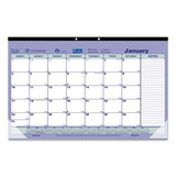 Brownline REDC181700 Monthly Desk Pad Calendar, 17.75 x 10.88, White/Blue/Green Sheets, Black Binding, Clear Corners, 12-Month (Jan to Dec): 2025