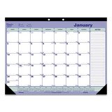 Rediform REDC181731 Monthly Desk Pad Calendar, 21.25 x 16, White/Blue/Green Sheets, Black Binding, Black Corners, 12-Month (Jan to Dec): 2025