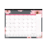 Brownline REDC193105 Monthly Desk Pad Calendar, Pink Daisy Artwork, 22 x 17, Pink/White Sheets, Black Binding, 12-Month (Jan to Dec): 2025