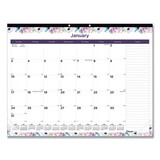 Blueline REDC194113 Passion Monthly Deskpad Calendar, Floral Artwork, 22 x 17, White/Multicolor Sheets, Black Binding, 12-Month (Jan-Dec): 2025