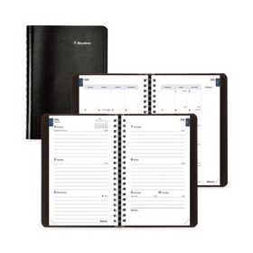 Blueline REDCA101BLK Academic Weekly/Monthly Planner, 8 x 5, Black Cover, 13-Month (Jul to Aug): 2024 to 2025