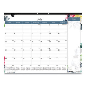Blueline REDCA1716BD Monthly Desk Pad Calendar, 22 x 17, Floral, 2022-2024