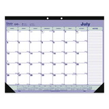 Blueline CA181731 Academic Desk Pad Calendar, 21.25 x 16, White/Blue/Green, 2022-2023