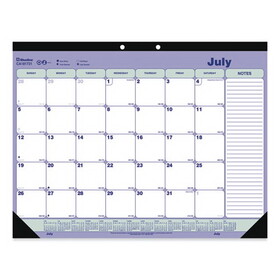 Blueline REDCA181731 Academic 13-Month Desk Pad Calendar, 21.25 x 16, White/Blue/Green Sheets, Black Headband, 13-Month (July to July): 2024-2025