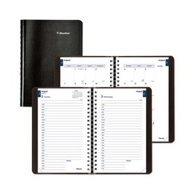 Blueline REDCA201BLK Academic Daily/Monthly Planner, 8 x 5, Black Cover, 12-Month (Aug to July): 2024 to 2025