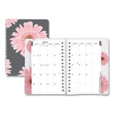 Brownline REDCB634G05 Pink Ribbon Essential Daily Appointment Book, Daisy Artwork, 8 x 5, Navy/Gray/Pink Cover, 12-Month (Jan to Dec): 2025