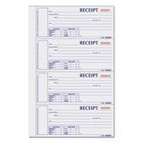 Rediform REDS1657NCL Durable Hardcover Numbered Money Receipt Book, Three-Part Carbonless, 6.88 x 2.75, 4 Forms/Sheet, 200 Forms Total