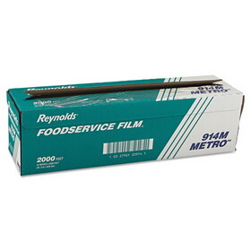 Reynolds Wrap RFP914M Metro Light-Duty PVC Film Roll with Cutter Box, 18" x 2,000 ft, Clear
