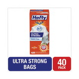 Hefty RFPE88338 Ultra Strong Tall Kitchen and Trash Bags, 13 gal, 0.9 mil, 23.75