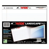 Roaring Spring ROA74500 Wide Landscape Format Writing Pad, College Ruled, 11 X 9-1/2, White, 40 Sheets