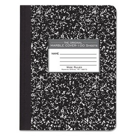 Roaring Spring ROA77230 Marble Cover Composition Book, Wide Rule, 9 3/4 X 7 1/2, 100 Pages