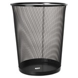 ELDON OFFICE PRODUCTS ROL22351 4 1/2 Gallon Steel Black Round Mesh Trash Can