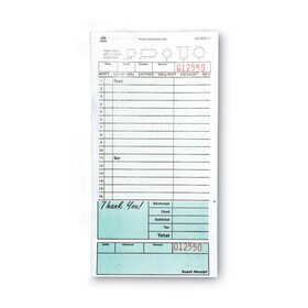 AmerCareRoyal RPPGC49002 Guest Check Pad, 16 Lines, Two-Part Carbonless, 4.2 x 8.25, 50 Forms/Pad, 50 Pads/Carton