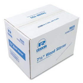 Royal Paper RPPR825CT Wood Coffee Stirrers, 7.5" Long, 500/Box, 10 Boxes/Carton