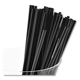 AmerCareRoyal RPPS1525BK7 Sip Straws, 7.5", Plastic, Black, 10,000/Carton