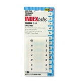 Redi-Tag RTG31001 Side-Mount Self-Stick Plastic Index Tabs Nos 1-10, 1 Inch, White, 104/pack