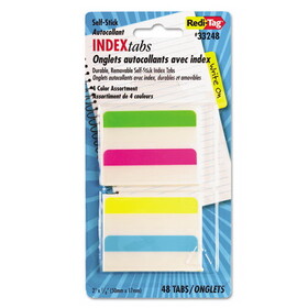 REDI-TAG CORPORATION RTG33248 Write-On Index Tabs, 1/5-Cut, Assorted Colors, 2" Wide, 48/Pack