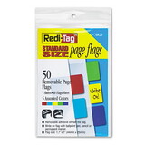Redi-Tag RTG76820 Removable Page Flags, Red/Blue/Green/Yellow/Purple, 10/Color, 50/Pack