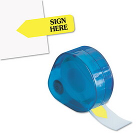 Redi-Tag RTG81014 Arrow Message Page Flags in Dispenser, "Sign Here", Yellow, 120 Flags/Pack