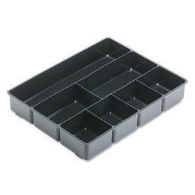 Rubbermaid RUB11906ROS Extra Deep Desk Drawer Director Tray, Seven Compartments, 11.88 x 15 x 2.5, Plastic, Black