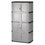 Rubbermaid RUB7083 Double-Door Storage Cabinet - Base/top, 36w X 18d X 72h, Gray/black, Price/EA