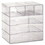 ELDON OFFICE PRODUCTS RUB94600ROS Optimizers Four-Way Organizer With Drawers, Plastic, 10 X 13 1/4 X 13 1/4, Clear, Price/EA