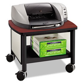 Safco SAF1862BL Impromptu Under-Desk Machine Stand, Metal, 2 Shelves, 100 lb Capacity, 20.5" x 16.5" x 14.5", Cherry/White/Black