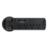 Safco SAF2069BL Pull-Up Power Module, 4 Outlets, 2 USB Ports, 8 ft Cord, Black