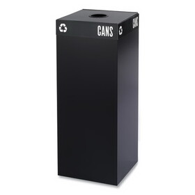 Safco SAF2983BL Public Square Recycling Receptacles, Can Recycling, 37 gal, Steel, Black