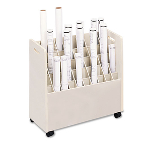 Safco SAF3083 Laminate Mobile Roll Files, 50 Compartments, 30.25w x 15.75d x 29.25h, Putty
