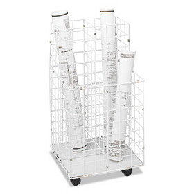 Safco SAF3084 Wire Roll Files, Four Compartments, 16-1/4w X 16-1/2d X 30-1/2h, White