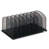 SAFCO PRODUCTS SAF3253BL Mesh Desk Organizer, Eight Sections, Steel, 19 1/2 X 11 1/2 X 8 1/4, Black