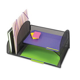 Safco 3264BL Desk Organizer, Two Vertical/Two Horizontal Sections, 17 x 10 3/4 x 7 3/4, Black