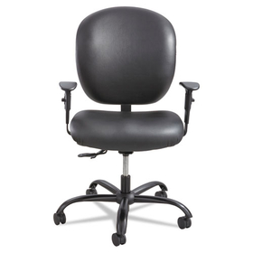 Safco SAF3391BV Alday Intensive-Use Chair, Supports Up to 500 lb, 17.5" to 20" Seat Height, Black Vinyl Seat/Back, Black Base