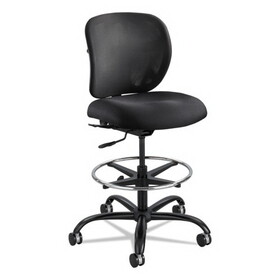 Safco SAF3394BL Vue Heavy-Duty Extended-Height Stool, Supports Up to 350 lb, 23" to 32.5" Seat Height, Black Fabric