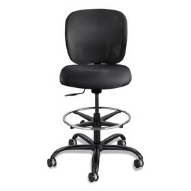 Safco SAF3394BV Vue Heavy-Duty Extended-Height Stool, Supports Up to 350 lb, 23" to 32.5" Seat Height, Black Vinyl Seat, Black Base