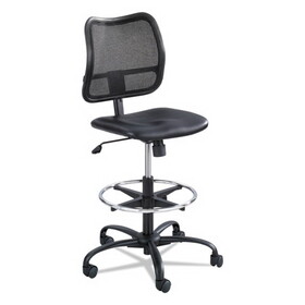 Safco SAF3395BV Vue Series Mesh Extended-Height Chair, Supports Up to 250 lb, 23" to 33" Seat Height, Black Vinyl Seat, Black Base