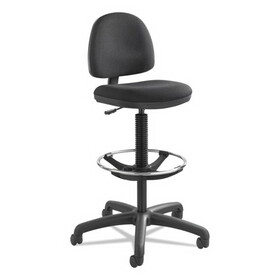 Safco SAF3401BL Precision Extended Height Swivel Stool W/adjustable Footring, Black Fabric