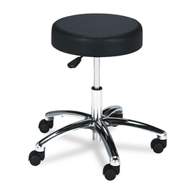 SAFCO PRODUCTS SAF3431BL Pneumatic Lab Stool, Backless, Supports Up to 250 lb, 17" to 22" Seat Height, Black Seat, Chrome Base