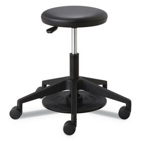 Safco 3437BL Lab Stool, 24.25" Seat Height, Supports up to 250 lbs., Black Seat/Black Back, Black Base