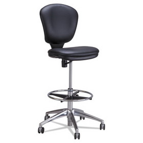 Safco SAF3442BV Metro Collection Extended-Height Chair, Supports Up to 250 lb, 23" to 33" Seat Height, Black Seat/Back, Chrome Base