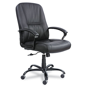 Safco SAF3500BL Serenity Big & Tall Leather Series High-Back Chair, Black Leather