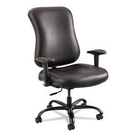 Safco SAF3592BL Optimus High Back Big and Tall Chair, Vinyl, Supports Up to 400 lb, 19" to 22" Seat Height, Black