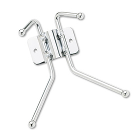 Safco SAF4160 Metal Wall Rack, Two Ball-Tipped Double-Hooks, Metal, 6.5w x 3d x 7h, Chrome