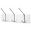 SAFCO PRODUCTS SAF4161 Metal Wall Rack, Three Ball-Tipped Double-Hooks, 18w X 3-3/4d X 7h, Satin/chrome, Price/EA