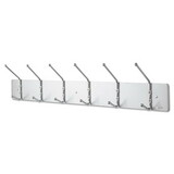 SAFCO PRODUCTS SAF4162 Metal Wall Rack, Six Ball-Tipped Double-Hooks, 36w X 3-3/4d X 7h, Satin