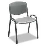 Safco SAF4185CH Stacking Chairs, Charcoal W/black Frame, 4/carton